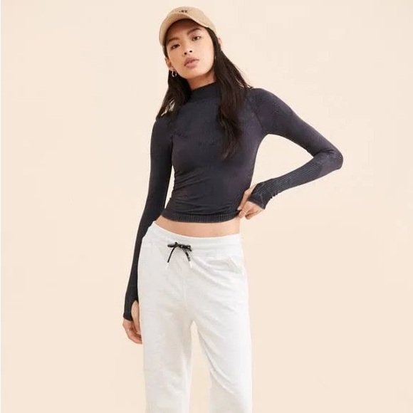 Free People Good Karma High Neck Layer Top - Athletic - Black-wash - Picture 4 of 9